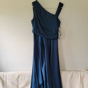 NWT Just Taylor midnight blue satin dress